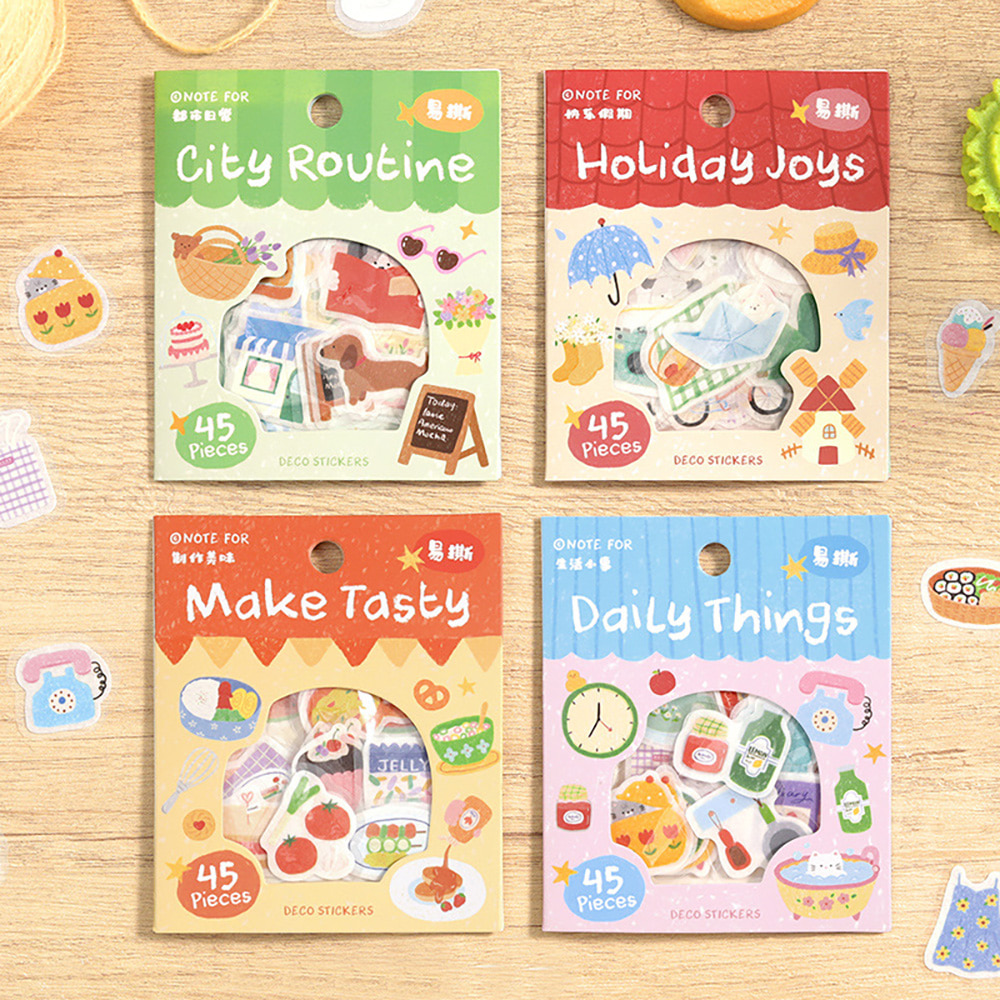 [세트구매 4종] 귀여운 심플 화지 다꾸 조각 스티커팩 실사용 후기 | 효과 있을까? - 대표 이미지