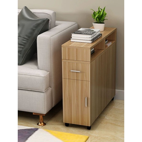 모던 협탁 거실 쇼파옆 수납장 사이드테이블 서랍장 폭좁은 60 x 20x70 웜화이트 - 상세 이미지 2