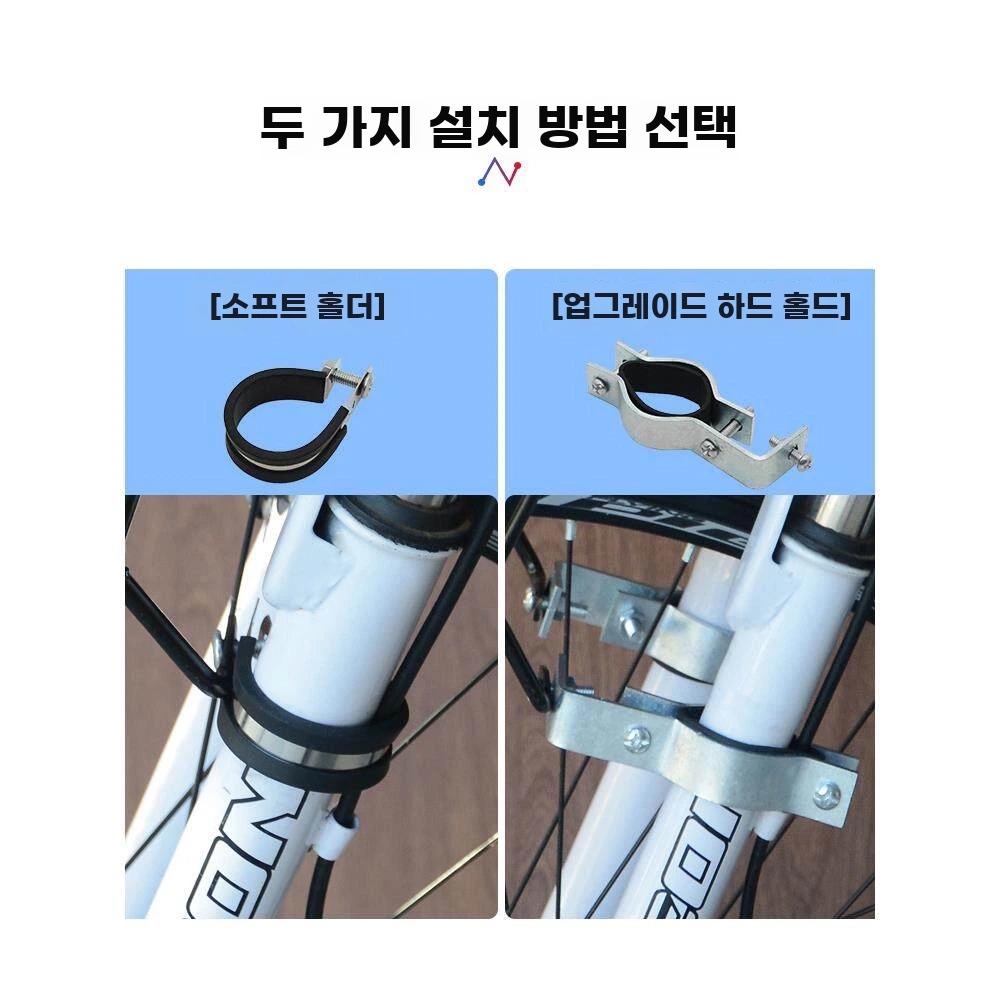 자전거 앞바구니 보관함 거치식 액세서리 바스켓 바구니 철제 A. 앞바구니 랙-소프트 클램프 - 상세 이미지 3