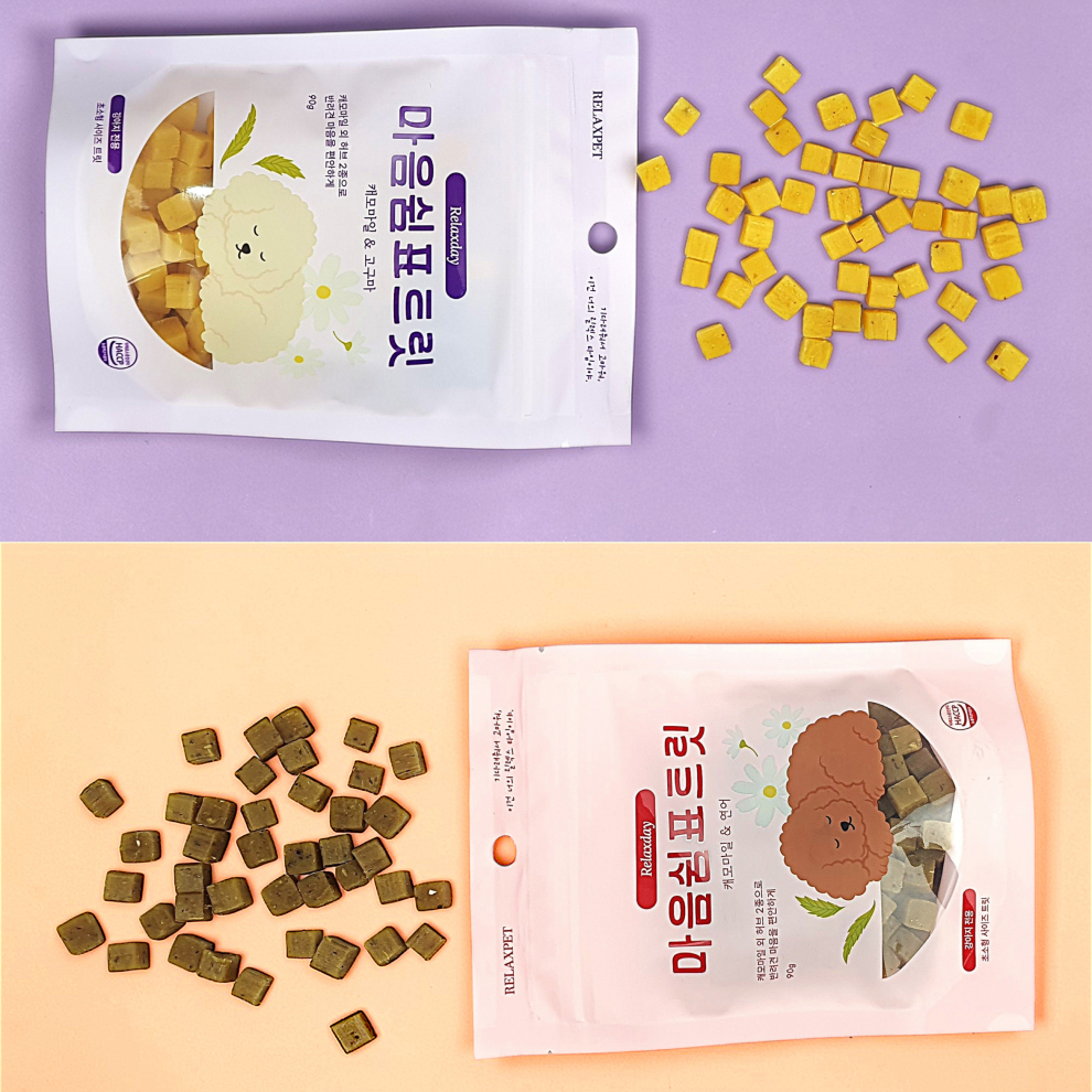 릴렉스펫 강아지 노즈워크 간식 훈련용 알러지 강아지 가수분해 간식 큐브 캐모마일/고구마, 90g, 1개 - 상세 이미지 5