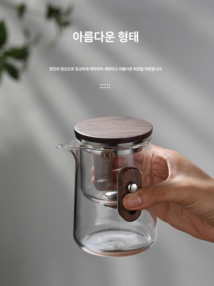 여행용 티팟 찻잔 세트 차우리기 파우치 거름망 필터 펭귄 컵 330ml 여행 세트 1주전자3컵 - 상세 이미지 3