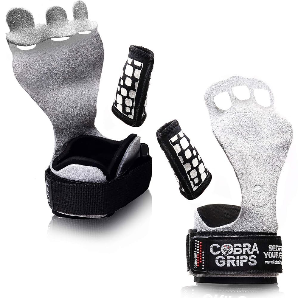 Cross Training Grips 최고의 체조 그립, 화이트 굳은살 스웨이 역도 물집 (스몰 풀업으로부터 턱걸이 손을 9.5-10.8cm(3.75-4.25인치), 보호합니다. - 상품 이미지