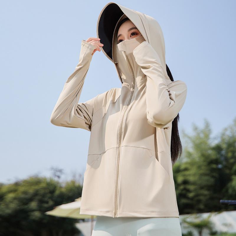 초경량 여성 냉감 바람막이 자외선차단 봄 여름 후드집업 아이스 uv 연녹색 M(40-57.5kg) - 상세 이미지 4
