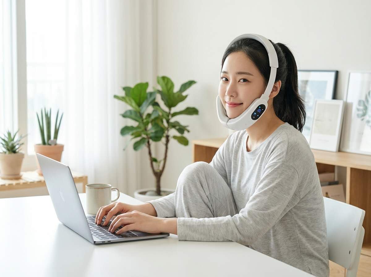 V라인 얼굴 마사지기 턱선기구 리프팅 EMS브이라인밴드 이중턱 홈케어 뷰티디바이스 이미지 7