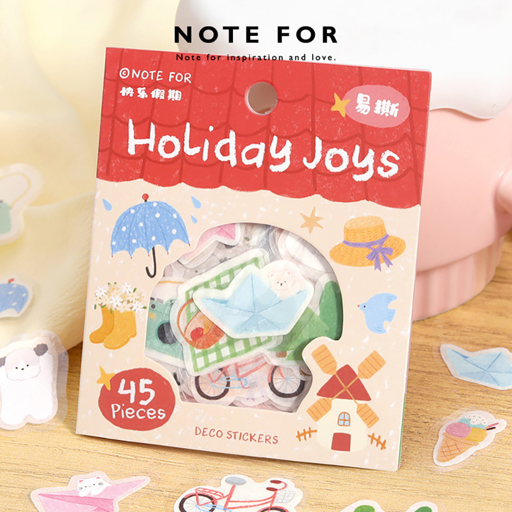 [세트구매 4종] 귀여운 심플 화지 다꾸 조각 스티커팩 이미지 3