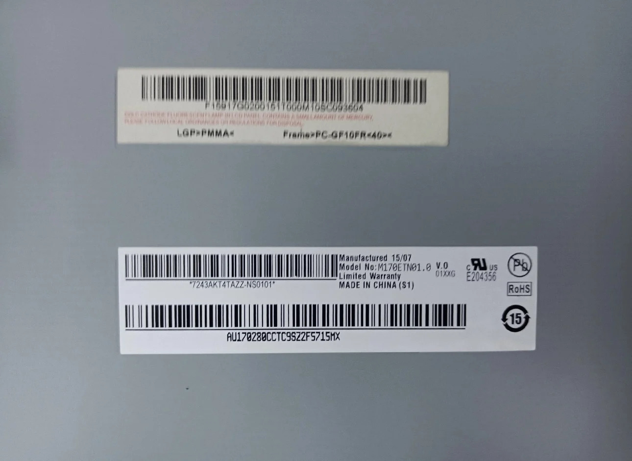 오리지널 산업LCD 스크린 M170EG01 VD VA G170EG01 V0 17 인치