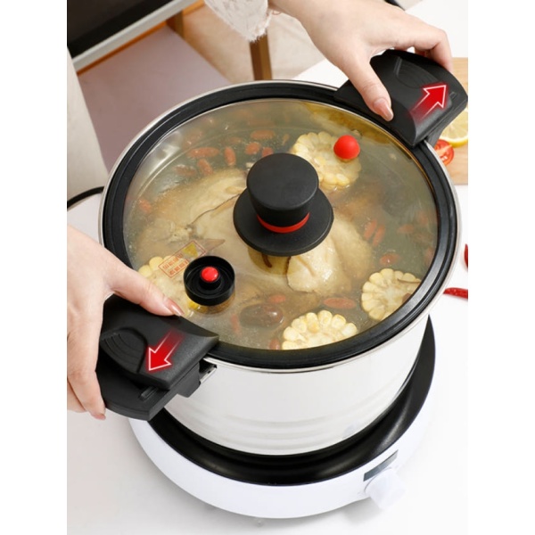 프리미엄 다용도 찜기 압력솥 대용량 인덕션 저압냄비 22cm 4L 22cm 4L - 상세 이미지 3