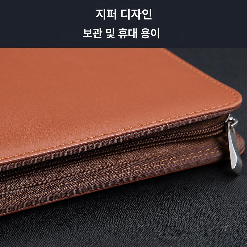 다이어리 사무용 업무용 카드지갑 계산기 메모 수첩 가죽 클립보드 - 상세 이미지 5