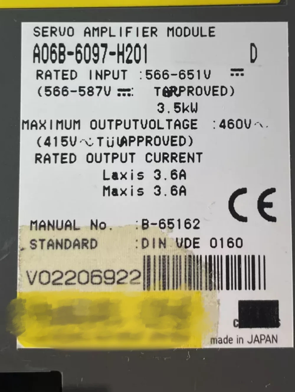 A06B-6097-H201 모듈 리퍼 OK