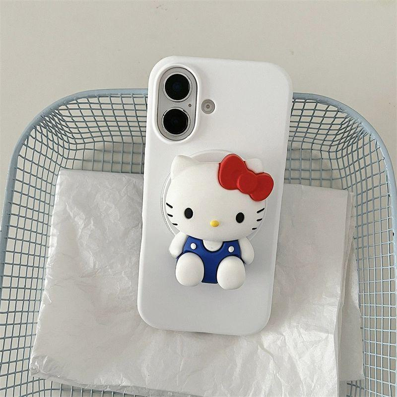 헬로키티 실리콘케이스 자석 부착형 마그네틱 타입 스마트톡 그립톡 자석 케이스 iPhone 15 - 상세 이미지 3