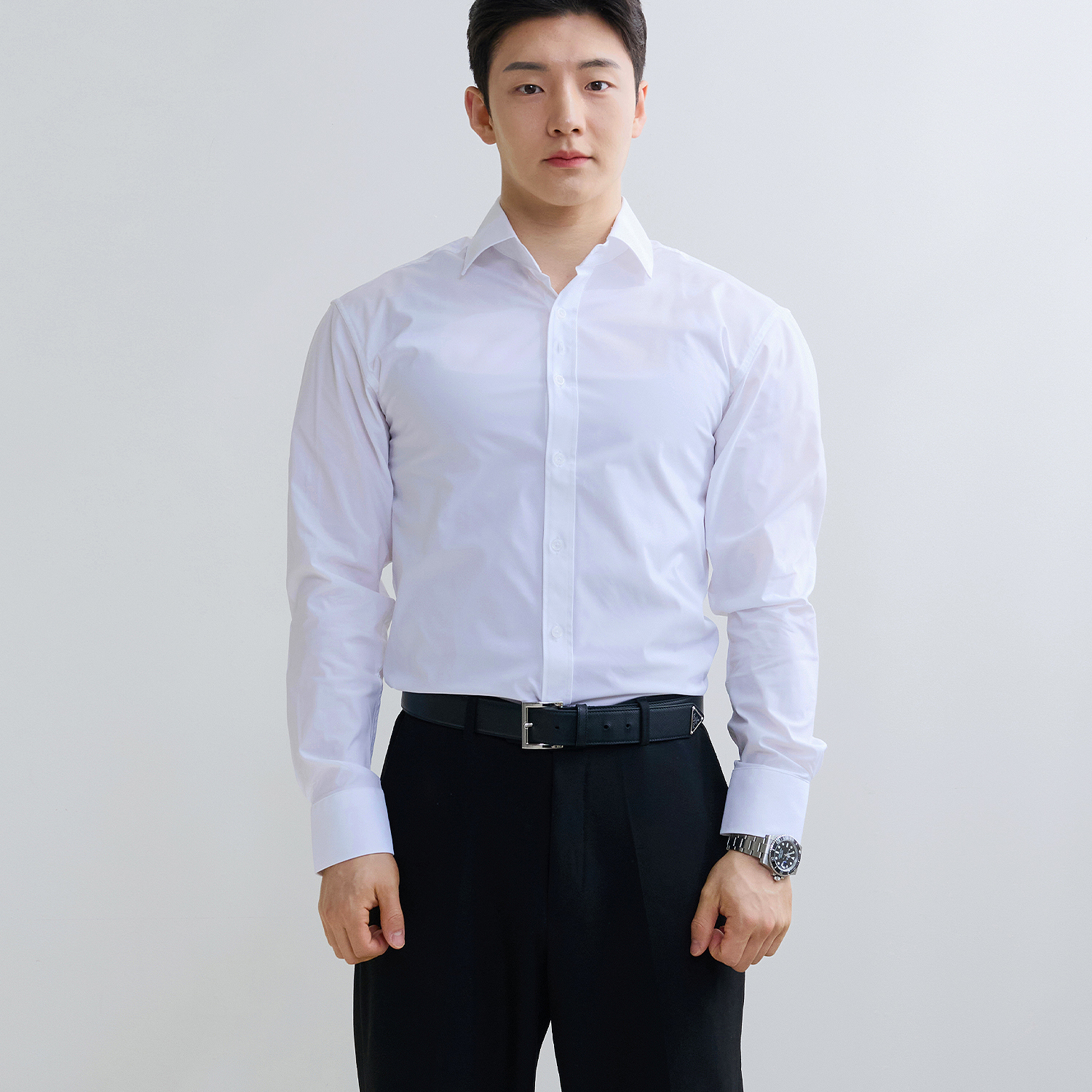 어깨넓어보이는 프리미엄 퀄리티 남자 머슬핏 셔츠 이미지 4