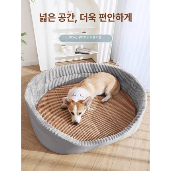시원한 대나무 중형견 쿨매트 여름 방석 웰시코기 대형견 실버그레이 M 60cm 실버그레이 S 45cm - 상세 이미지 3