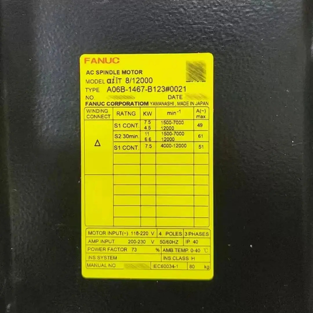 A06B-1467-B123 Fanuc 모터 신