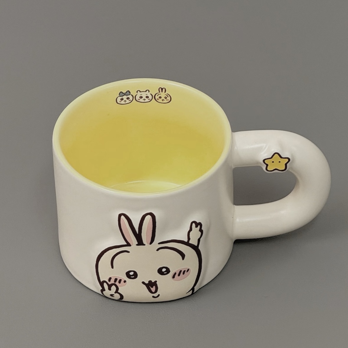 치이카와 세라믹 물컵 먼작귀 머그 컵 음료 커피 차 우유 우사기 하치와레 치이카와 [컵 뚜껑 포함] 프리사이즈 - 상세 이미지 4