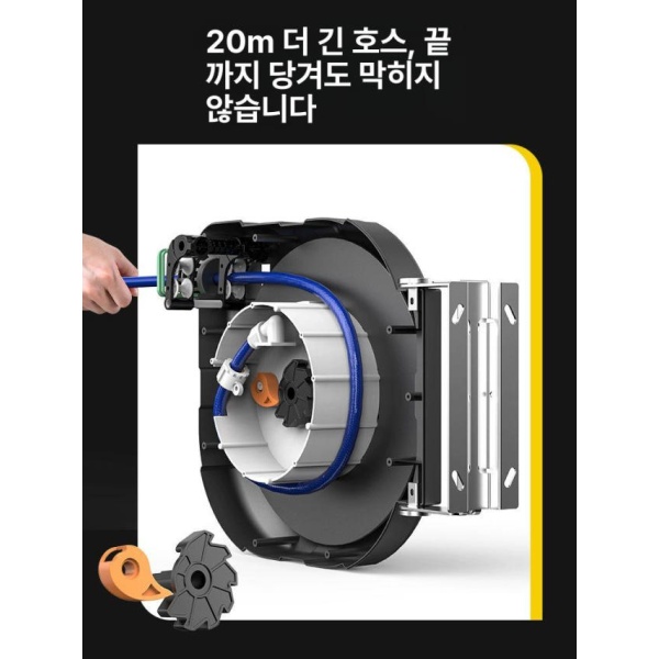 프리미엄 자동릴 릴호스 벽걸이 세차용 호스 유압 공압 고압 릴선 10m 5 x 8 PU 10m 5 x 8 PU 호스 - 상세 이미지 4