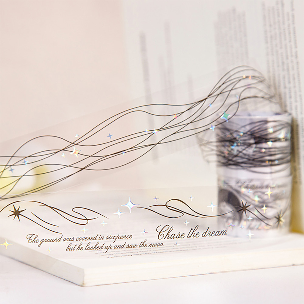 몽환적 별이 빛나는 하늘 흑백다꾸 마스팅테이프 끝없는 사랑 이미지 3