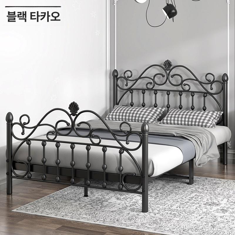 프레임 접이식 심플 디자인 북유럽 스타일 기숙사용 철제 워터핑크 하이테일 + 20cm 스프링 매트리스 1800mm x 2000mm - 상세 이미지 4