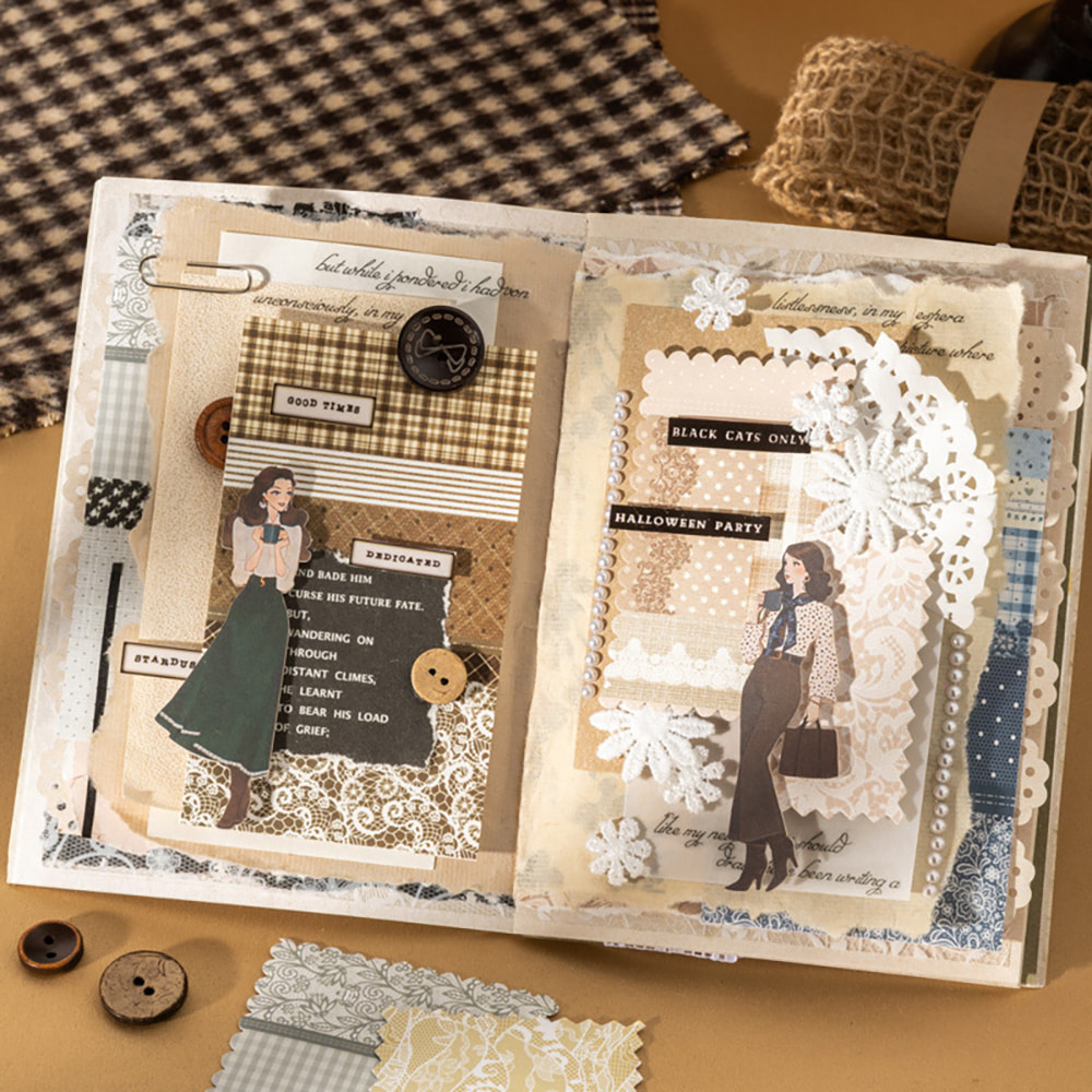 [세트구매 6종] 체크 레이스 페브릭 레이스 다꾸 메모지 이미지 4