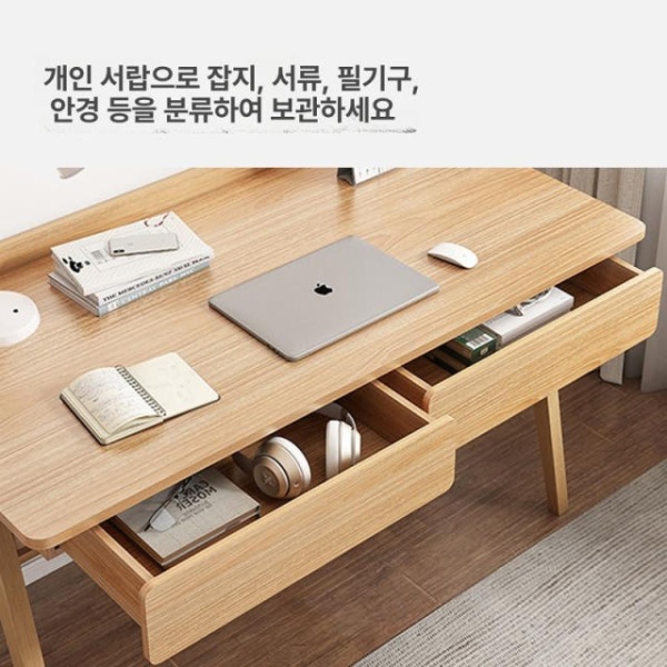 모던 원목 그레이 노트북 자취방 원룸 테이블 소형 책상 무도장 내추럴 우드+그레이 표면 무도장 내추럴 우드+그레이 표면 - 상세 이미지 3