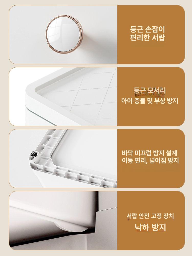 틈새 수납선반 주방 수납 서랍형 다용도 정리 초슬림 25cm 엘레강트화이트 4단 - 상세 이미지 4