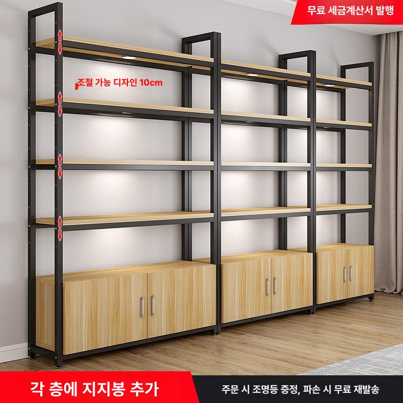 다용도 장식장 가정용 정리함 수납장 정리대 철제 조립식 조절 6단 100 x 30x205 캐비닛 포함 - 상세 이미지 2