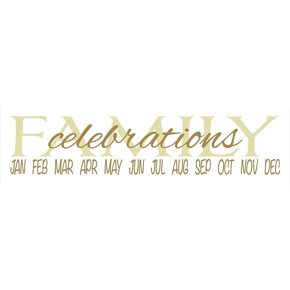 Family Celebrations 비닐 데칼 스티커, DIY 적합, 베이지/탠, 보드에 51x5인치 Beige/Tan 21 x 5 - 상품 이미지