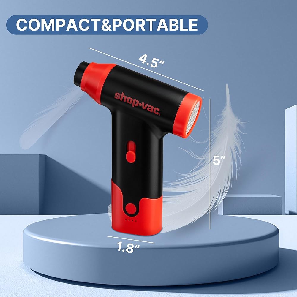 Shop-Vac 2-in-1 전기 에어 더스터 & 진공, 브러시리스 모터가 장착된 1100,000RPM 무선 송풍기, 가변 속도 및 충전식, 컴퓨터, 키보드, 집, 실외 자동차용 - 상세 이미지 3