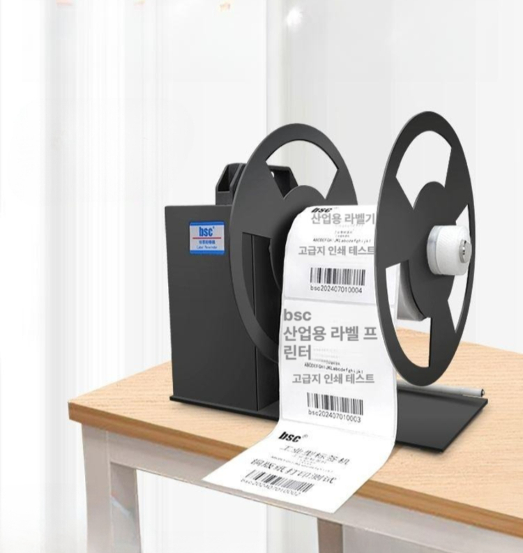 라벨 되감기 리와인더 자동 장치 바코드 감는기계 스티커 감열지 바코트 접착 X110 110mm 코어 없음 - 상품 이미지