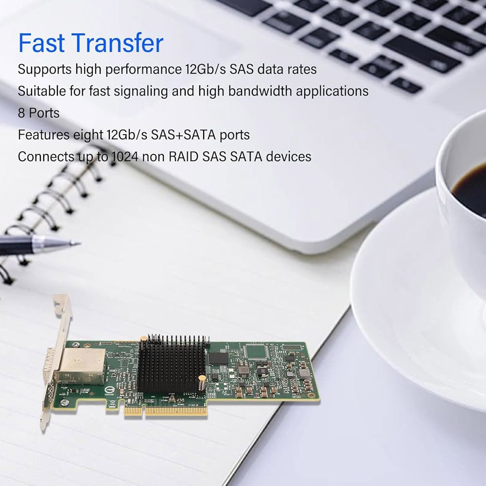 LSI 9300 8e 컨트롤러 카드, PCIe 윈도우용, HBA, 8 SAS 호스트 외장 모드, VMware, 12G Freebsd 포트, IT 버스 어댑터, - 상세 이미지 3