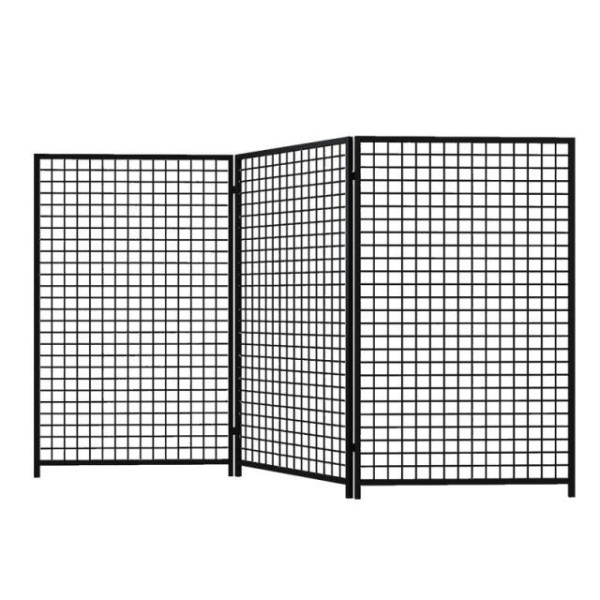 프리미엄 이동식 가벽 접이식 파티션 메쉬 휀스망 철제 베란다 블랙 60cm x 2m 1세트 블랙 60cm x 1.6m 1세트 - 상세 이미지 5