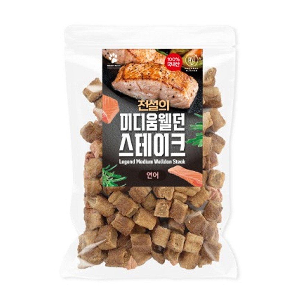 HNF 애견 간식 미디움웰던 스테이크 연어 영양 고급 훈제 100g - 상품 이미지