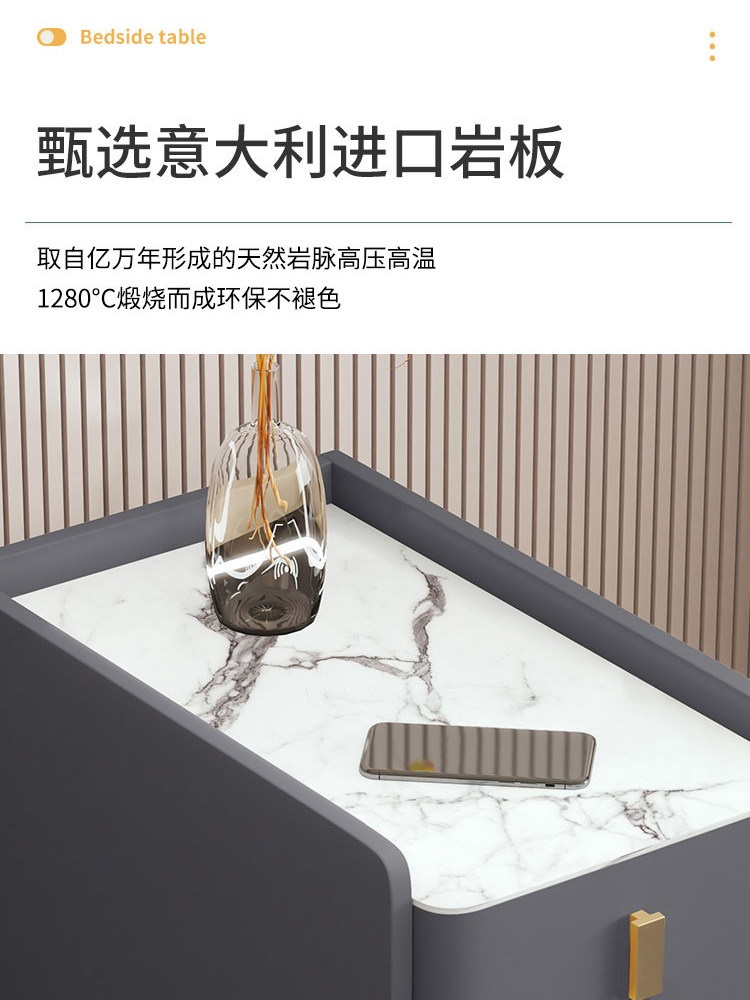 침대 사이드 캐비넷 틈새 거실용 다층 수납장 슬림 디자인 탁자 가구 정리 틈새수납장 미색 소결석 슬래브 25x40x60cm - 상세 이미지 5