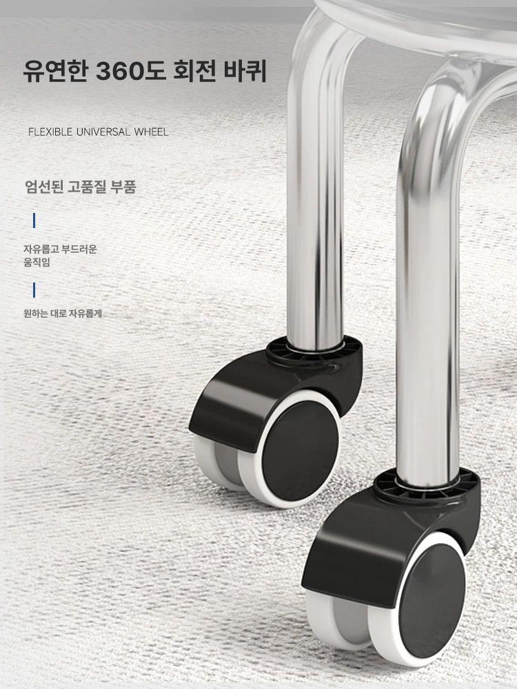 작업용 낮은 의자 원형 스툴 이동식 바퀴달린 등받이 미니 무빙 회전 보조 좌식의자 네일샵 - 상세 이미지 4