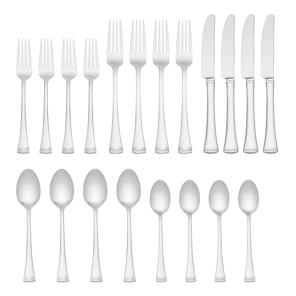 Lenox 899224 Portola Mirror 20피스 세트, 플랫웨어 4인용 20 Count Stainless - 상세 이미지 3