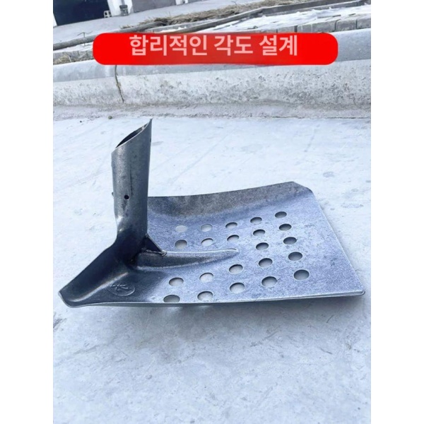 강력 배수구 청소삽 하수구 도랑 배수로 청소 진흙 제거삽 큰 사각 머리 작은 구멍 철제 숟가락 짧은나무손잡이포함 - 상세 이미지 5