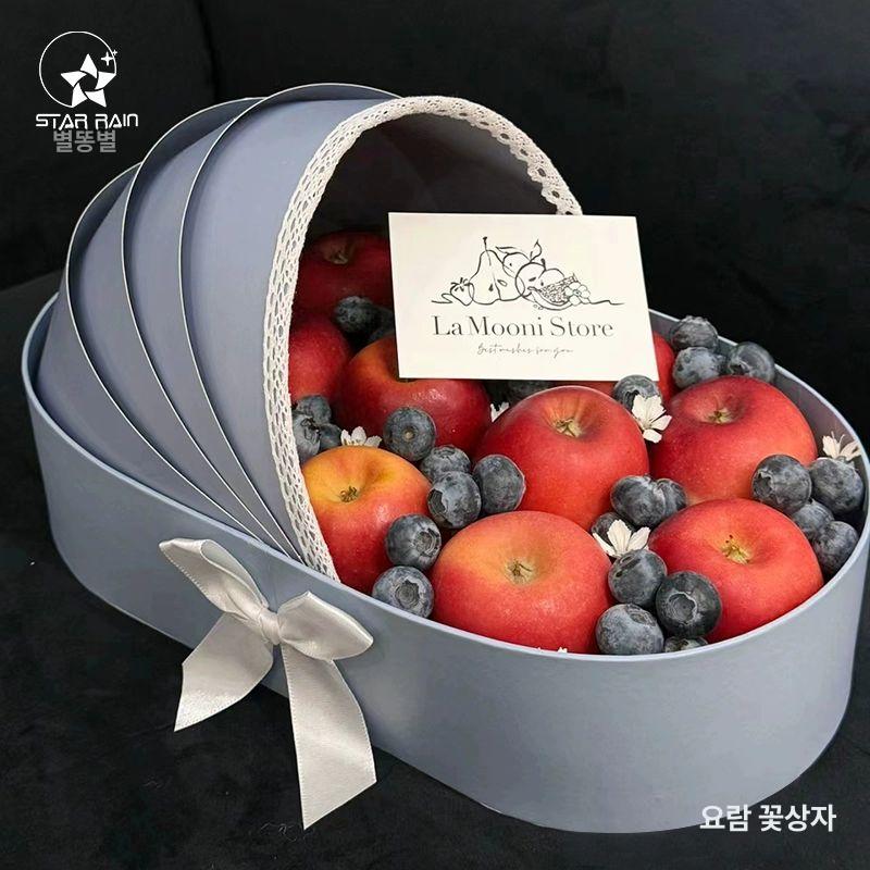 선물 포장상자 케이스 이미지 스티커 요람 꽃바구니 축하 흔들림 블루그레이 33.5 17.5 21cm 이미지 6