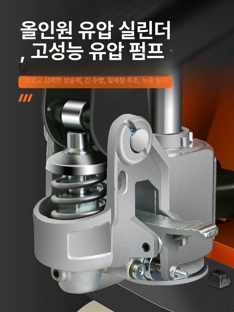 핸드카 파레트트럭 포크형 바닥재 운반 핸드자키 유압식 2t 55 0 PU 바퀴 - 상세 이미지 2
