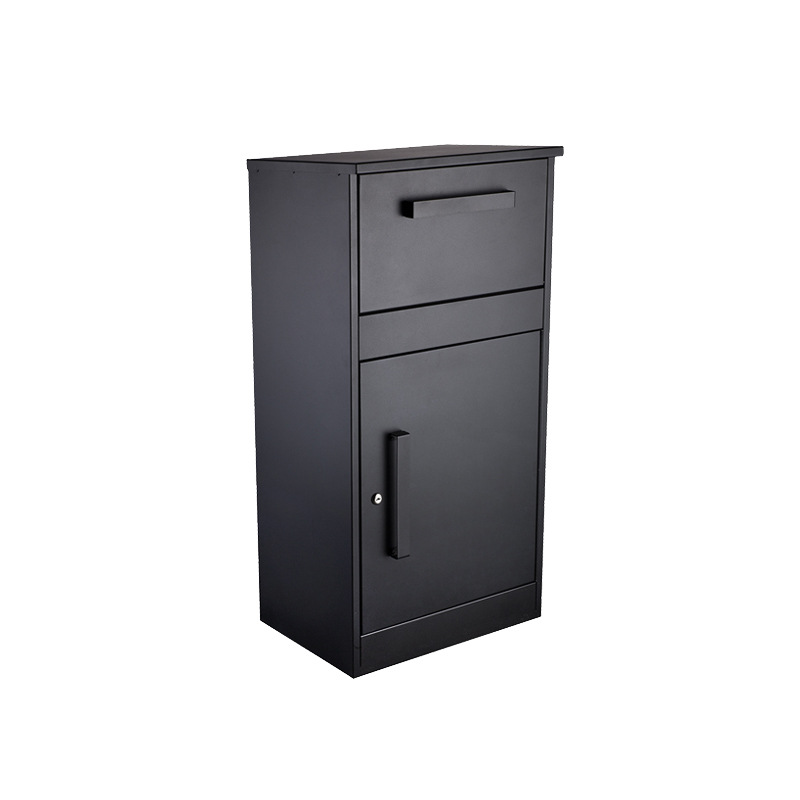 야외 방수 우편함 블랙 스테인리스 수동 우편박스 블랙 w500 x d375 x h1000mm - 상세 이미지 5