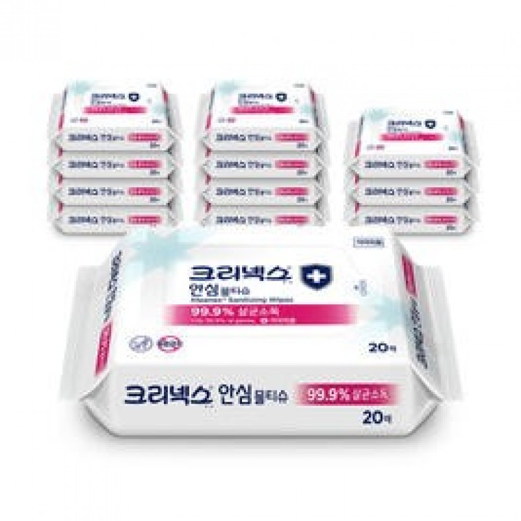 크리넥스 안심물티슈 휴대용 20매 12입 1개