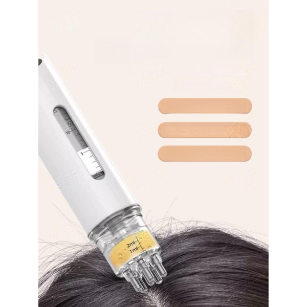 프리미엄 두피 앰플 도포기 바르기 도구 여행용 기기 폼 이중저장 아이보리 2ml 15ml6개주사 액체 크리스탈 투명 1 3ml눈금 + 청소 브 - 상품 이미지