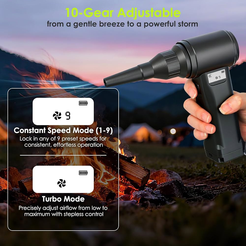 OVVGO 전기 압축 공기 먼지 제거기, 제거용 30,000RPM 무선 송풍기, 제거기/진공 2-in-1, 10단 속도, 20,000mAh 충전식 및 PC, 키보드, 자동차, 실외 - 상세 이미지 3