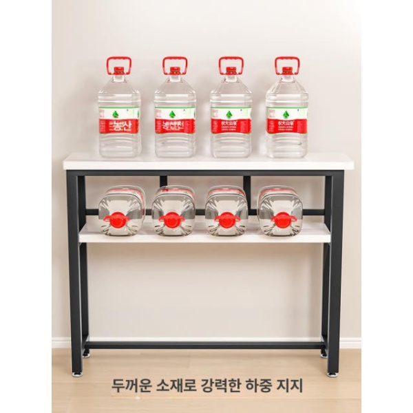 슬림형 다용도 소파틈새 선반 좁고 긴 침대 옆 폭좁은 사이드 단층 80 x 20cm 블랙 맞춤 주문 - 상세 이미지 3