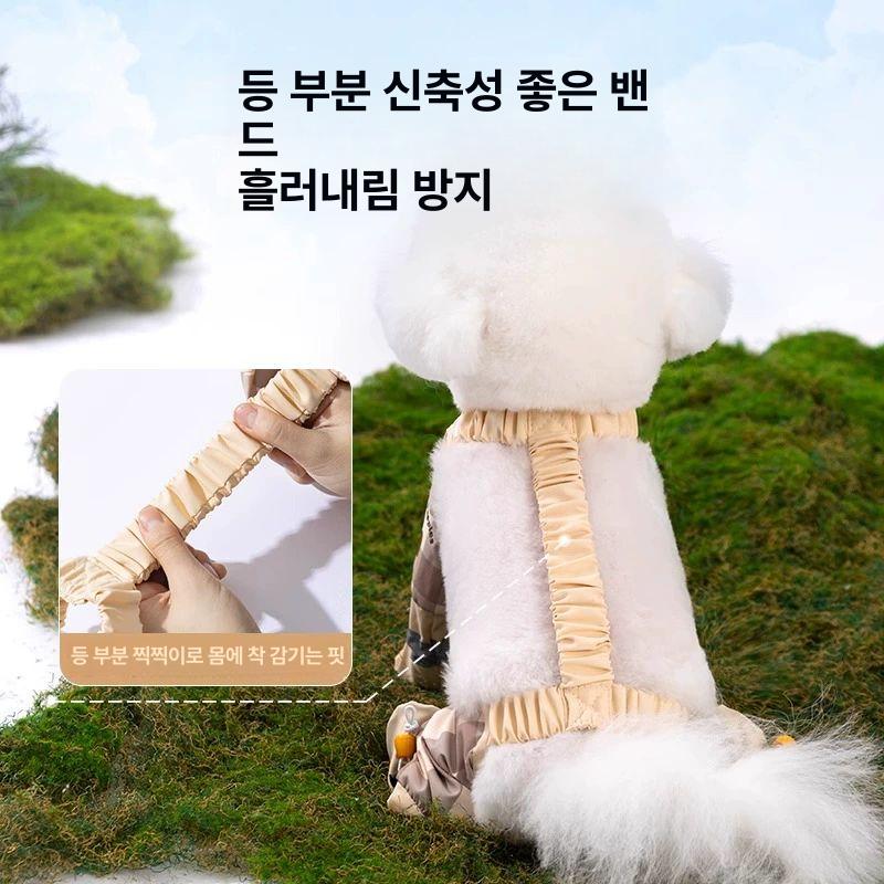 강아지 장화 야외 산책용 외출용 레인부츠 발토시 양말 로미브라운 체크 XXL 8.0-10.0kg - 상세 이미지 4