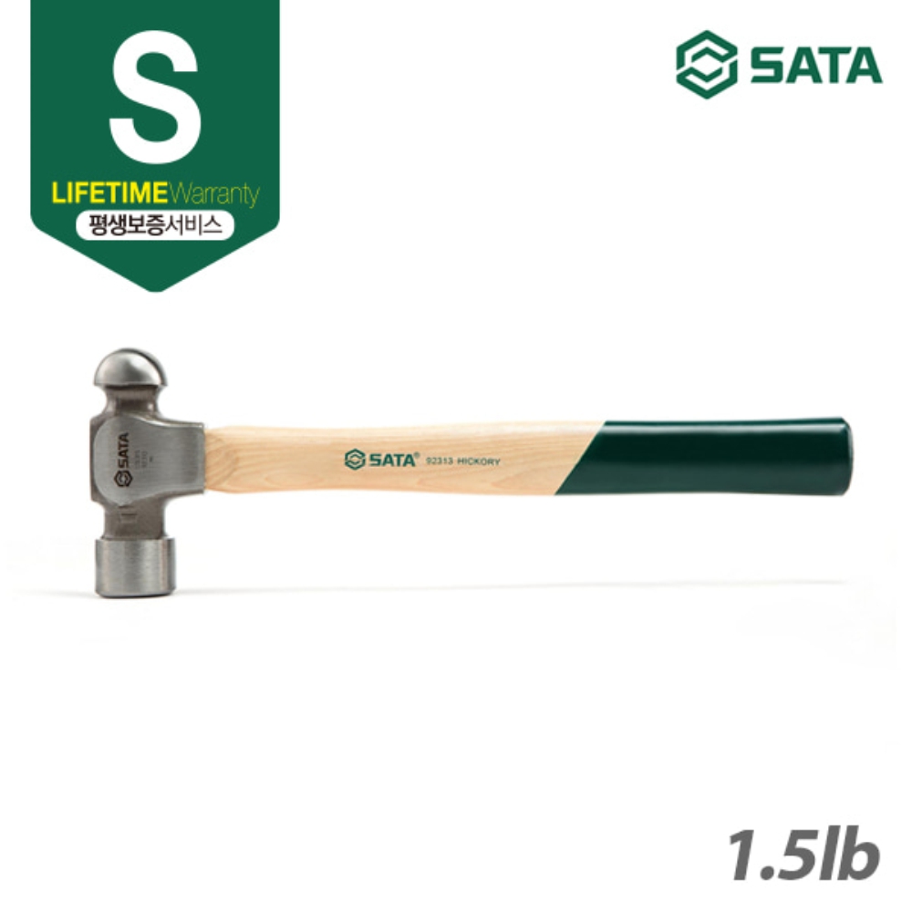 사타 SATA 볼핀망치 히코리 핸들 1.5LBS 92313 판금 자동차 정비망치 - 상세 이미지 2