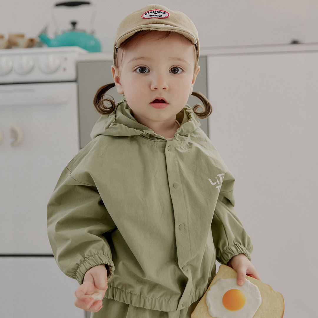 유아 바스락 후드 바람막이 사각사각 점퍼 올리브 이미지 8