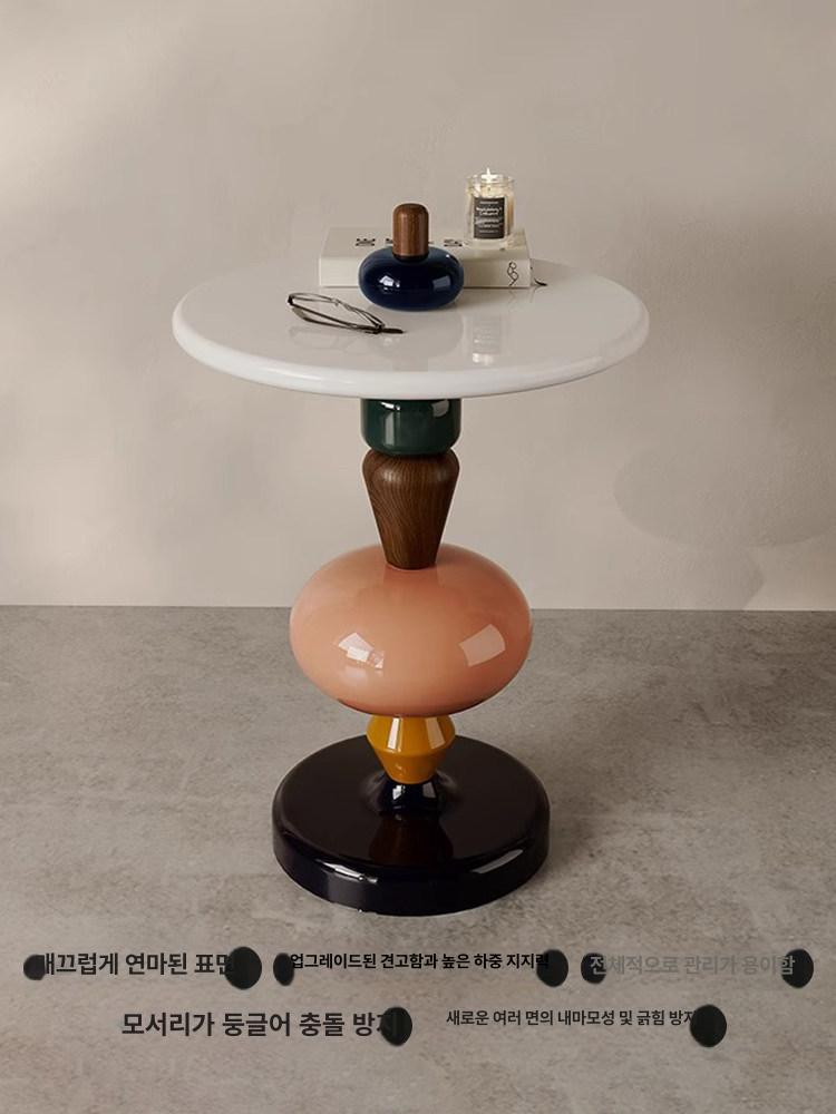 북유럽 스타일 사이드 테이블 거실 침실 협탁 커피 수납장 선반 사이드테이블 보조 소파 - 상세 이미지 3