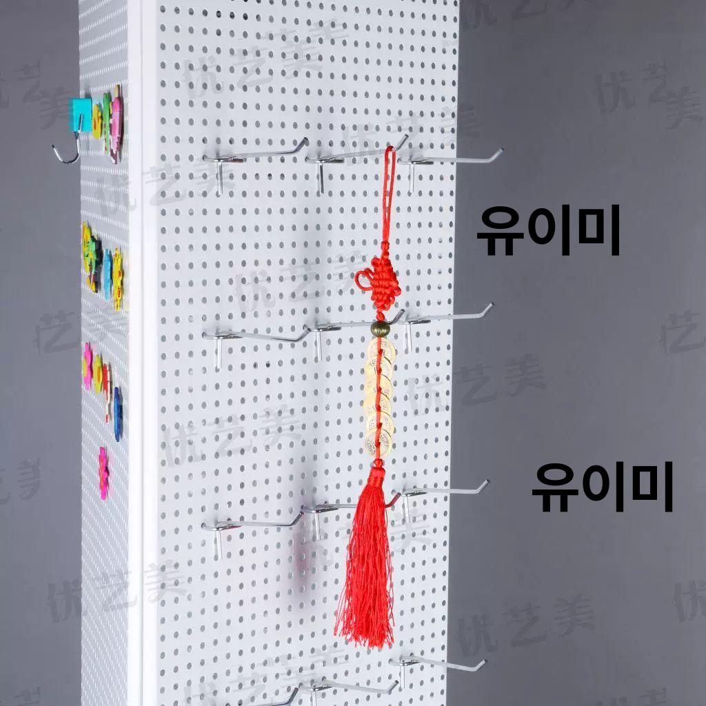 이동식 진열대 바퀴형 판매대 회전 타공판 거치대 사각 180cm 3면 - 상세 이미지 4