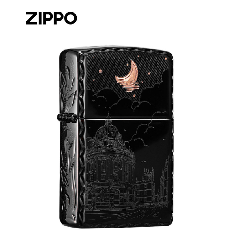 정품 ZIPPO 라이터 달과 6펜스 블랙아이스 야경 조각 - 상품 이미지