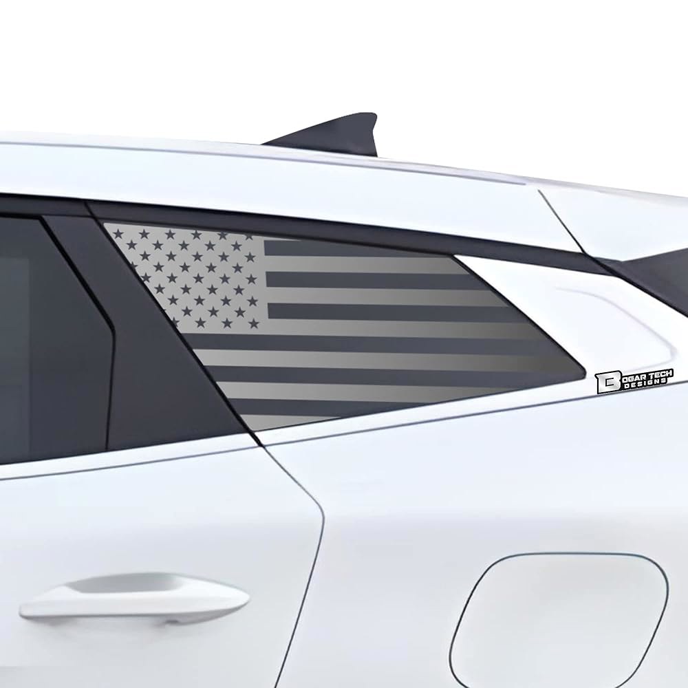 BOGAR TECH DESIGNS Precut Quarter 국기 매트 기아 스포티지 블랙 데칼 Window 스티커 비닐 2023-2026에 적합, 미국 Black - 상품 이미지