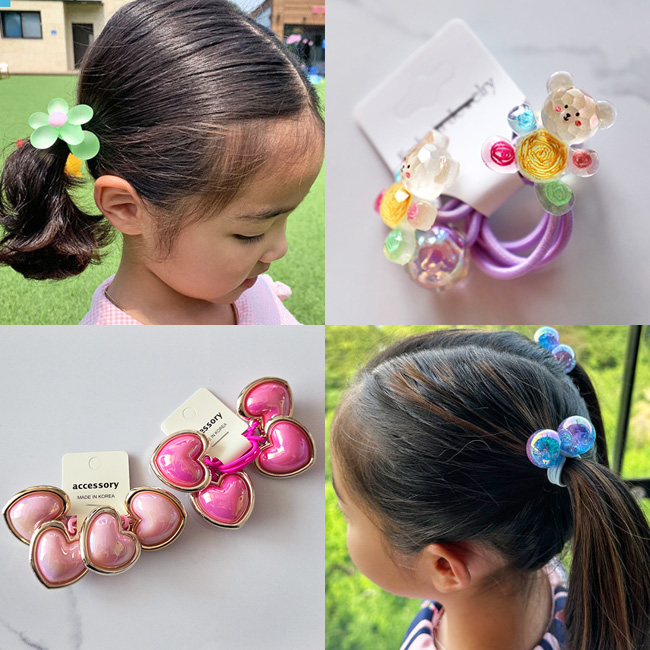(5+1) 레쁘띠 유아 여아머리끈 아기 헤어방울 고무줄 제품 이미지